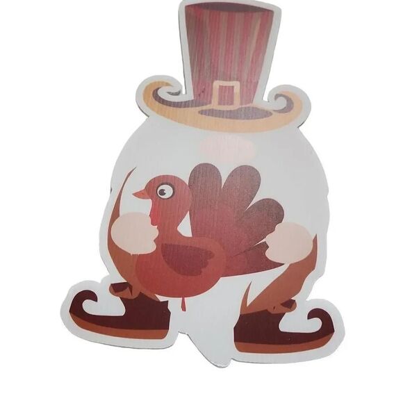 New Set of 4 Thanksgiving Gnome Yard Signs with Stakes - Picture 5 of 6